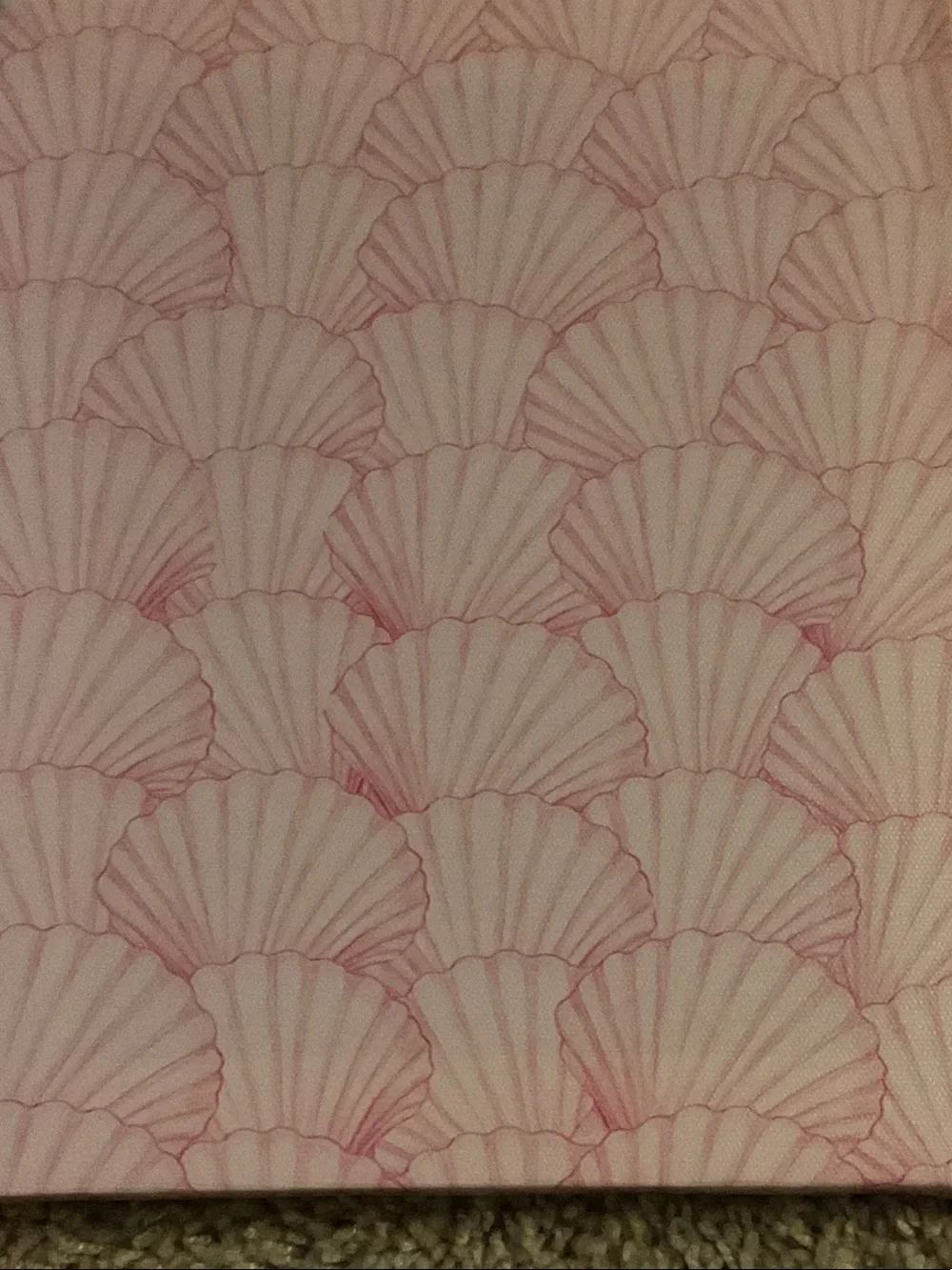 Pink Scallop Shell Wallpaper Panel - Decorative Wall Covering
